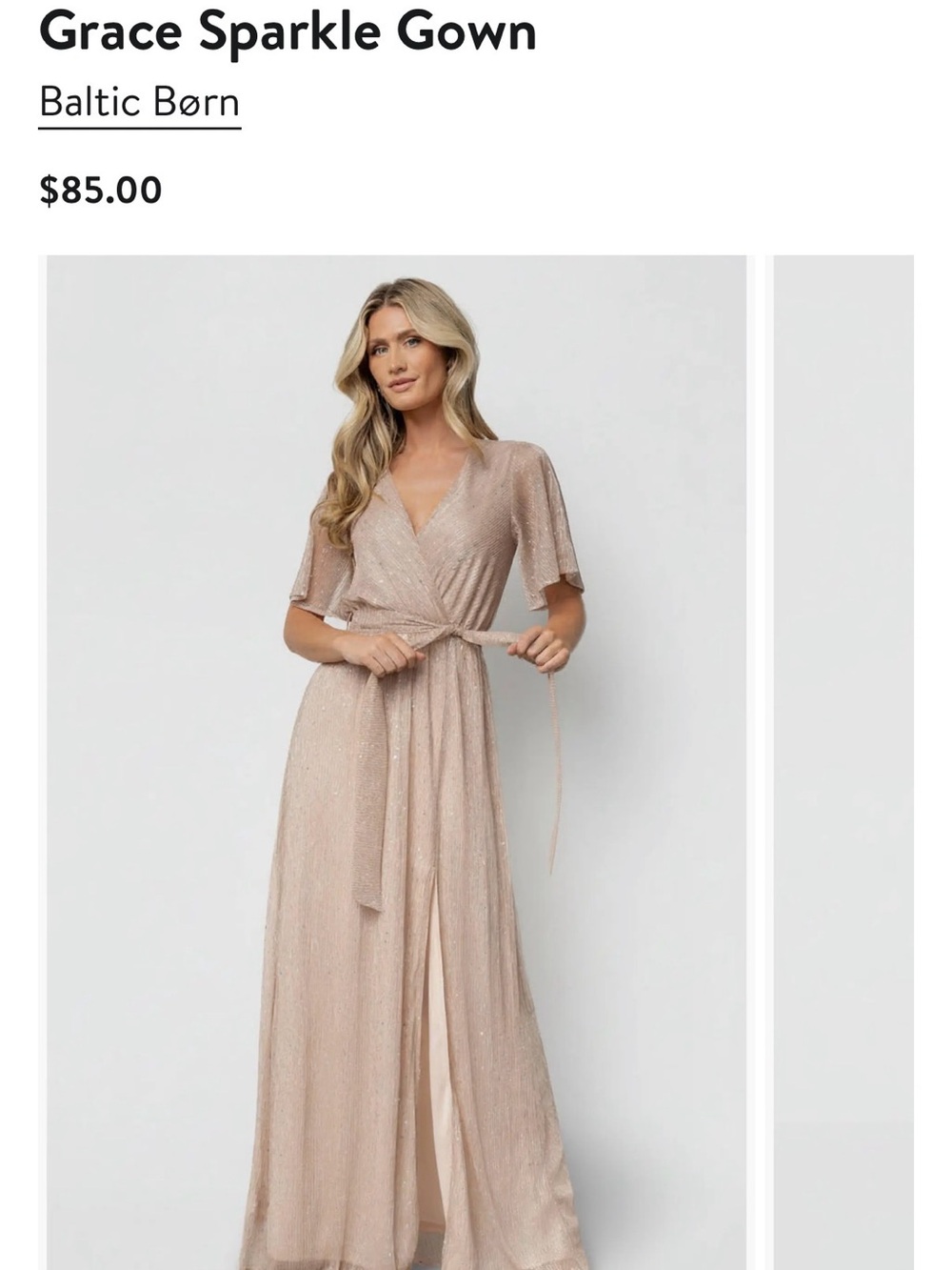 Baltic Born Taupe Sparkle Wrap Maxi Dress - Picture 7 of 7